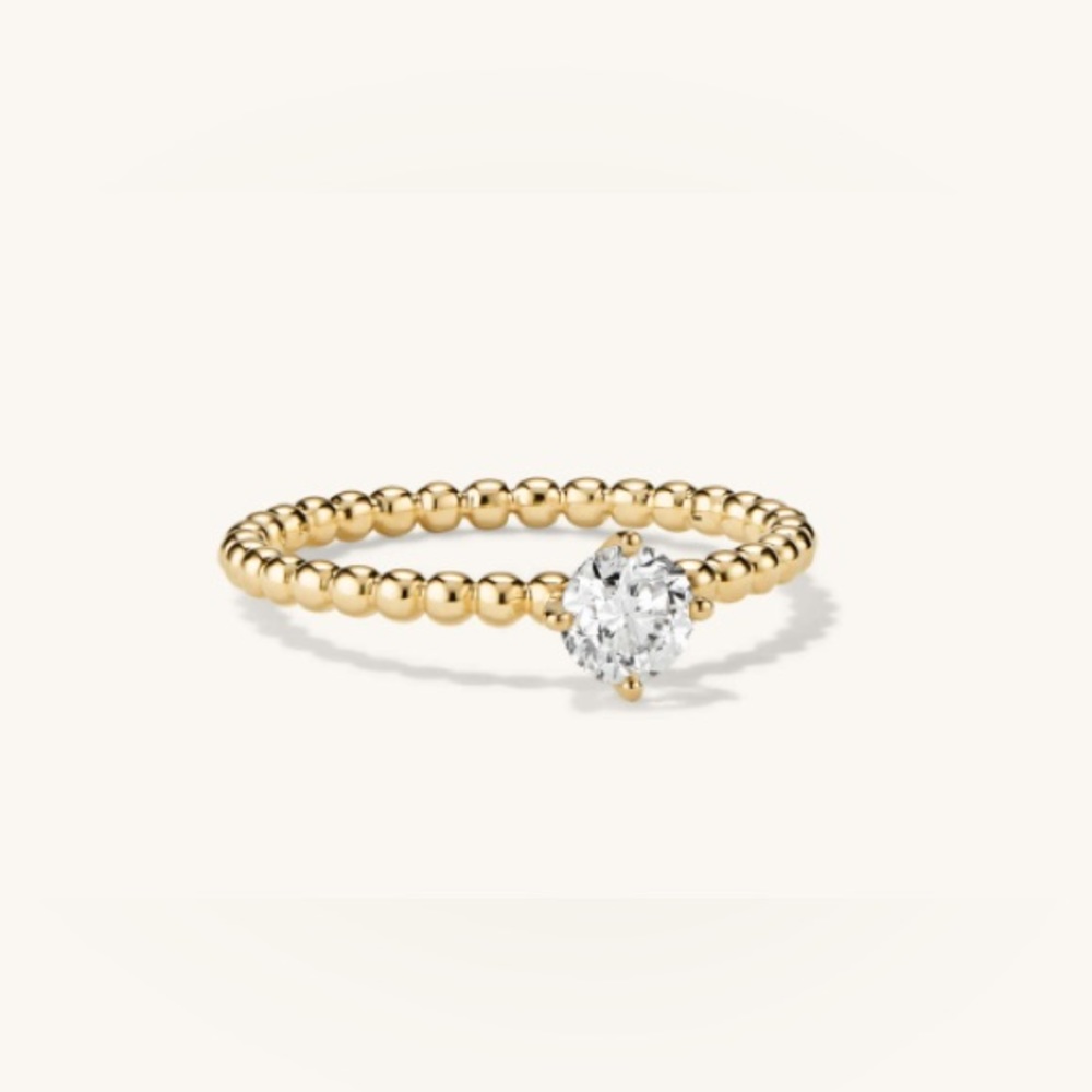 14k Yellow Gold Diamond Beaded Ring from Mejuri